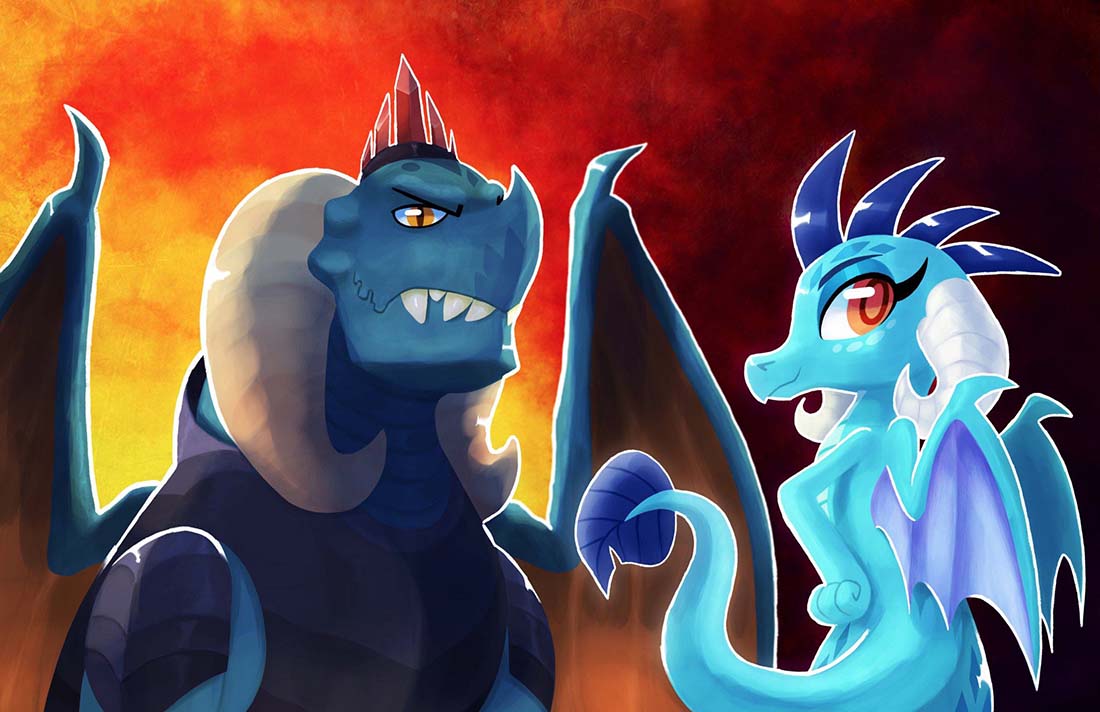 A group photo featuring Dragon Lords Torch and Ember!